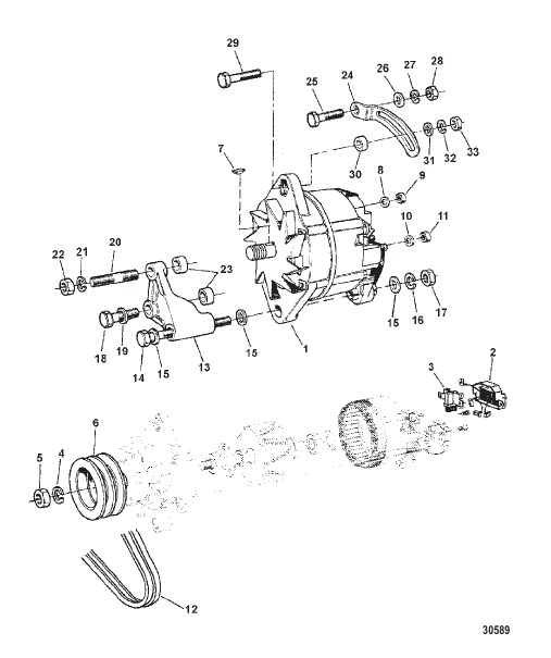 ALTERNATOR AND MOUNTING HARDWARE