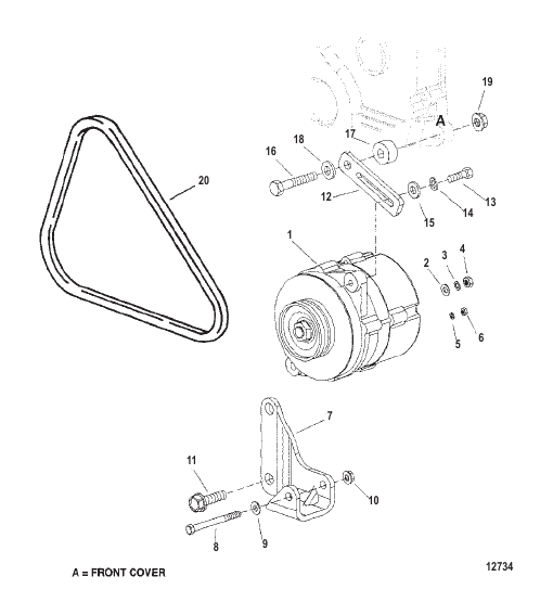 Alternator and Mounting Hardware