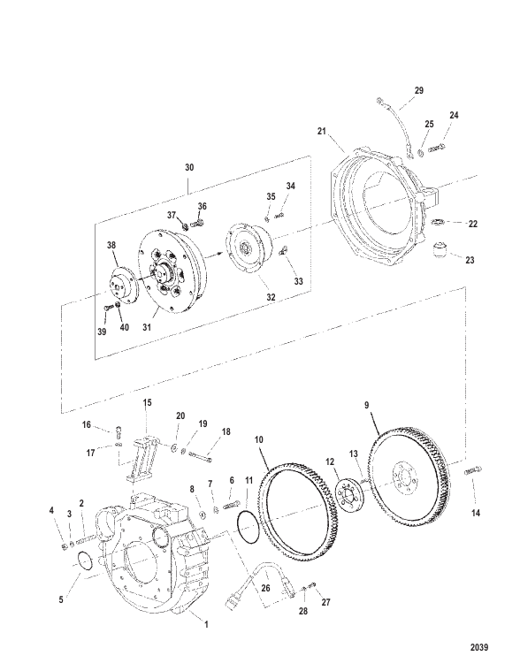 FLYWHEEL HOUSING (STERN DRIVE)