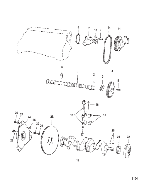 Crankshaft Camshaft and Water Pump