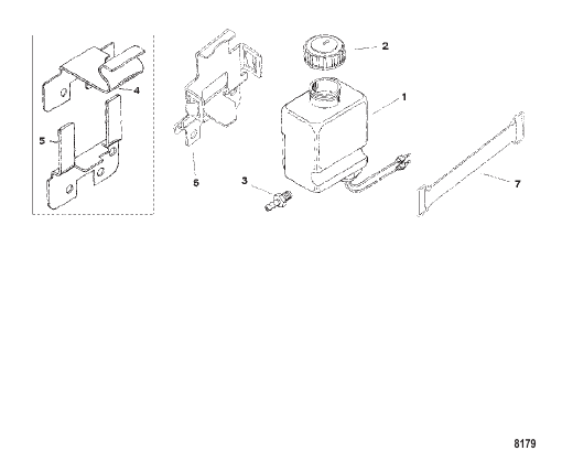 Oil Reservoir Bottle and Bracket