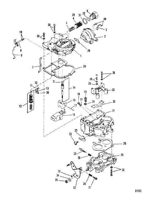Carburetor (Mercarb) 0C856559 Thru D447414 & 0D836076 & Up