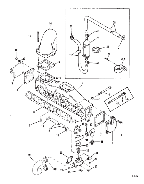 Exhaust Manifold and Water System (With End Caps) 3.0L Only