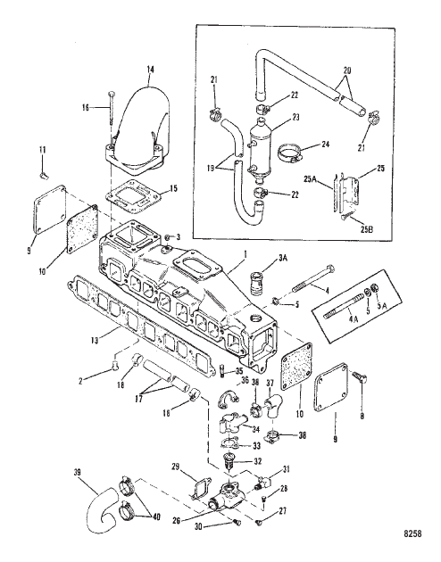 Exhaust Manifold and Water System (With End Caps) 3.0LX