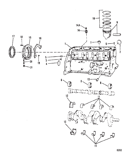 Cylinder Block Piston and Bearings