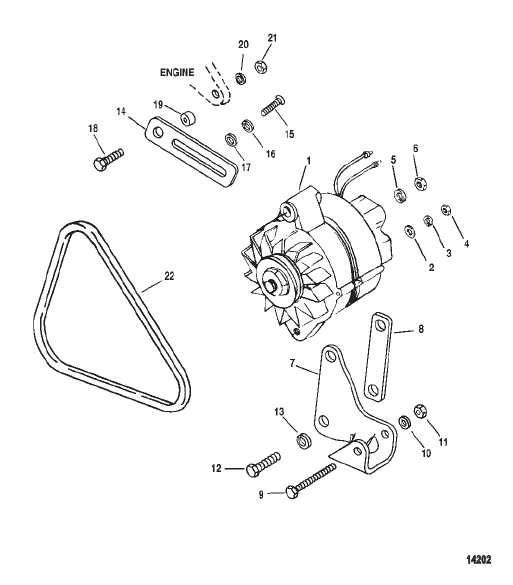 Alternator And Mounting (Serial #D725400, F306551 and Up)