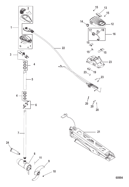 Complete Trolling Motor Foot Operated, 5 Speed