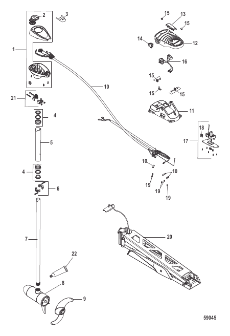 Complete Trolling Motor Foot Operated, Variable Speed