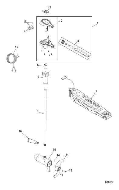 Complete Trolling Motor Hand Operated, 5-Speed