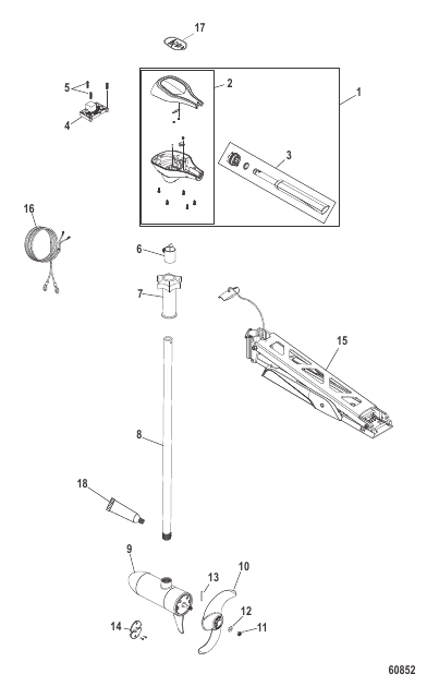 Complete Trolling Motor Hand Operated, Variable Speed