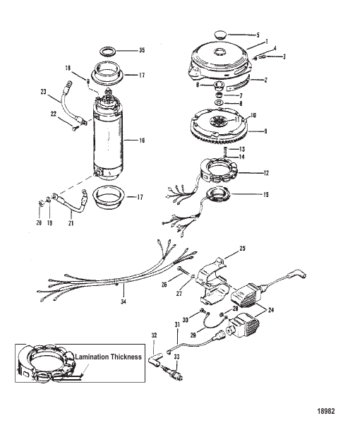 Flywheel, Starter Motor and Ignition Coils