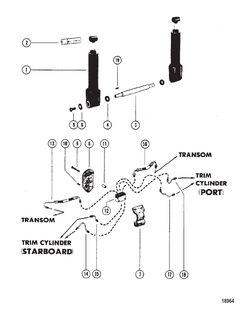 Trim Cylinder (S/N-USA-5464485/AUS-8061769 & Below)