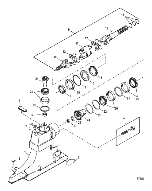 DRIVESHAFT HOUSING AND DRIVE GEARS