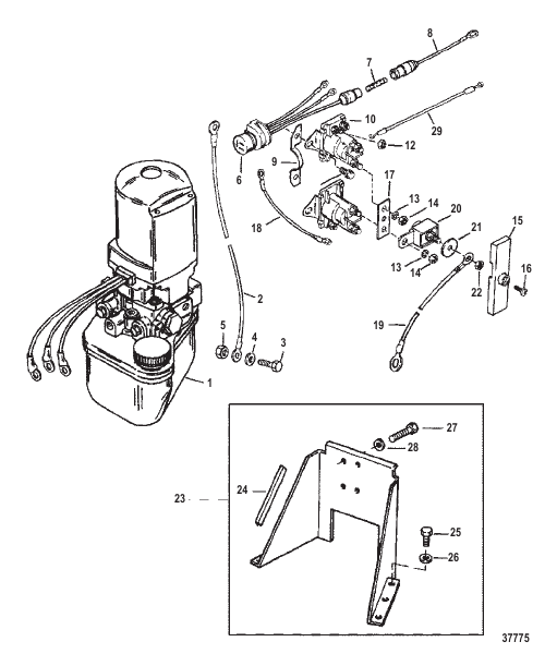 HYDRAULIC PUMP AND BRACKET