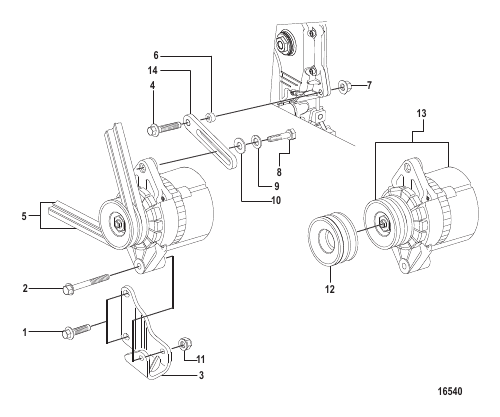 Alternator and Mounting Hardware (MANDO)