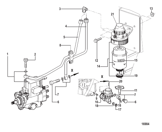 Fuel Pump and Filter (All Electronic Engines)