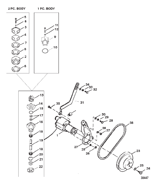 SEA WATER PUMP ASSEMBLY (USE WITH BRAVO ENGINES)