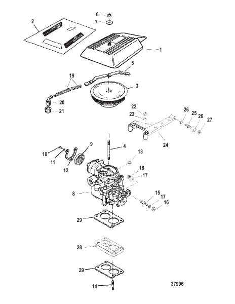 CARBURETOR AND THROTTLE LINKAGE (2 BARREL)