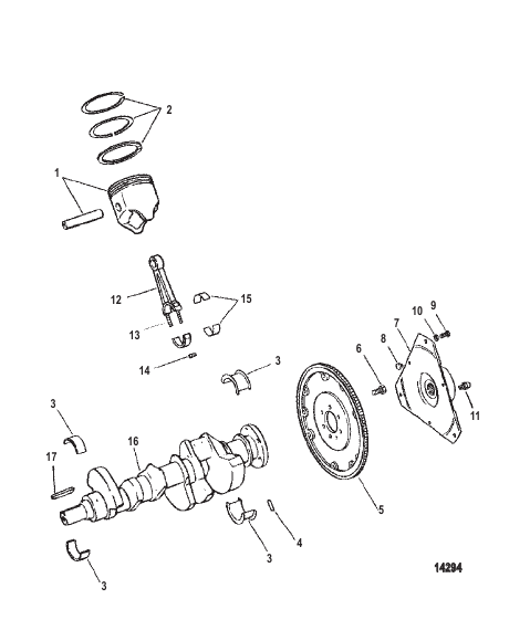 CRANKSHAFT AND PISTONS