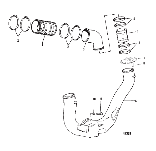 EXHAUST SYSTEM (USE WITH 2 PIECE MANIFOLD)