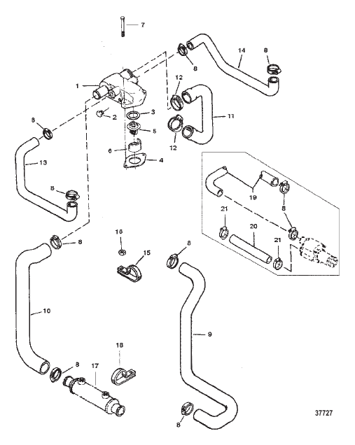STD. COOLING SYSTEM (5.7L/5.7LX BRAVO) (350 MAGNUM/ALPHA)