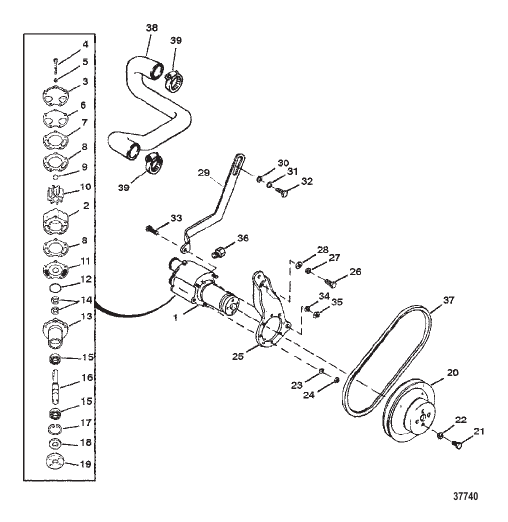 SEA WATER PUMP ASS'Y (CLOSED COOLING SYS AND JACKSHAFT MDLS)
