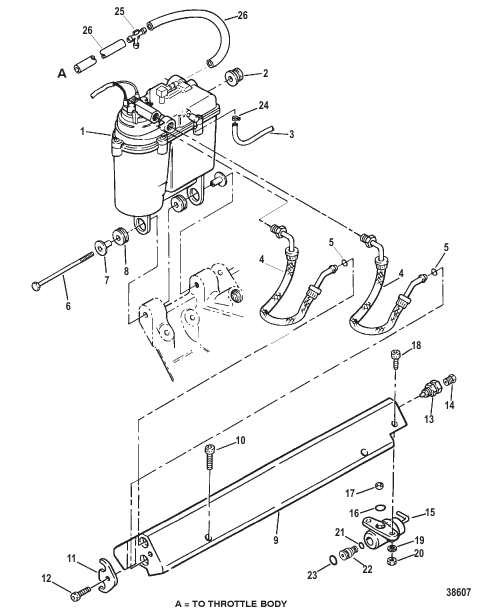 VAPOR SEPARATOR TANK AND FUEL RAIL