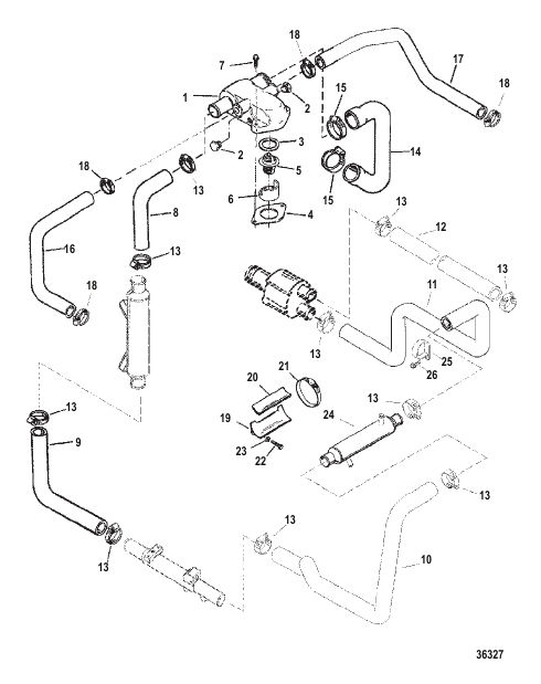 THERMOSTAT HOUSING (FUEL COOLED SYSTEM) SN 0K147349 & BELOW