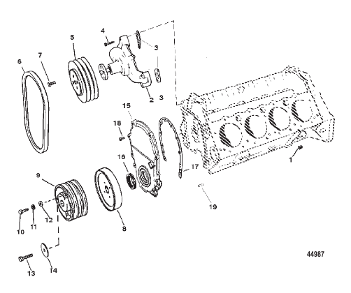 WATER PUMP AND FRONT COVER