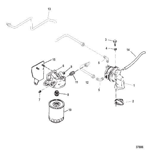 FUEL PUMP AND FILTER (VST FUEL SYSTEM) S/N 0K147349 & BELOW