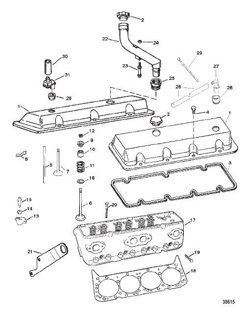 CYLINDER HEAD AND ROCKER COVER