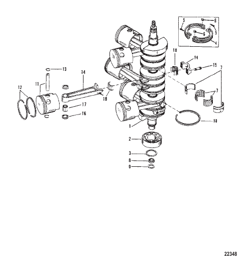 CRANKSHAFT (Conn. Rod Forging # is 644-818141)