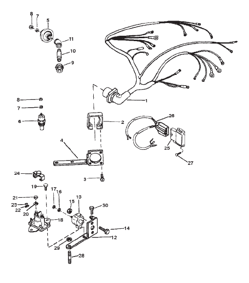 WIRING HARNESS/ELECTRICAL (MOUNTED ON DISTRIBUTOR) TB IV