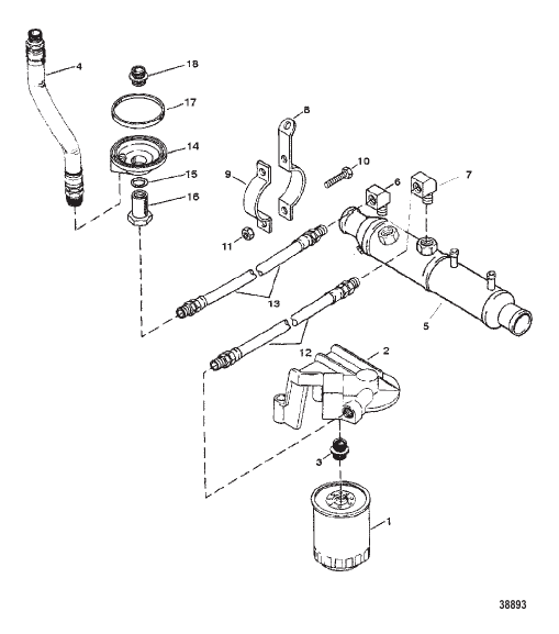 OIL FILTER AND ADAPTOR (7.4L BRAVO) S/N:0F114759 & BELOW
