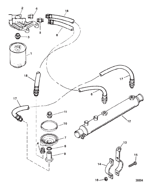 OIL FILTER AND ADAPTOR (7.4L BRAVO/454 MAG.) 0F114760 & UP