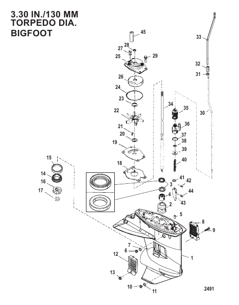 Gear Housing Driveshaft - 2.42:1 Gear Ratio