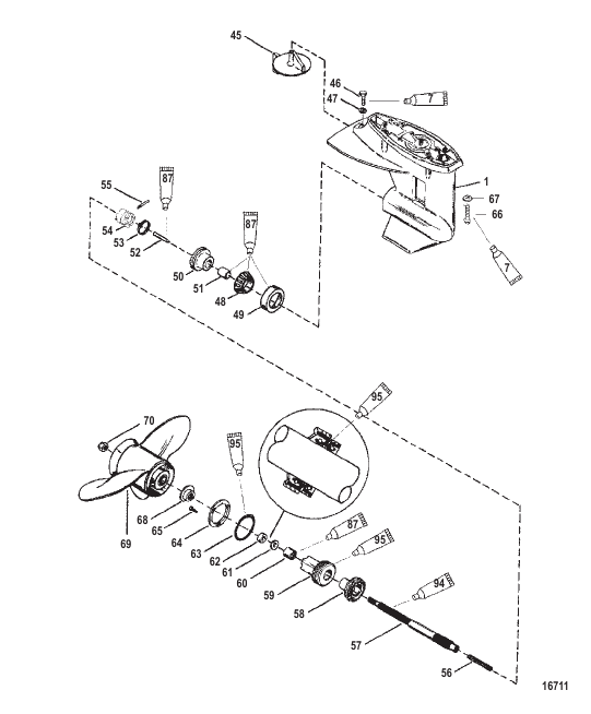Gear Housing Propeller Shaft - 2.42:1 Gear Ratio-Bigfoot