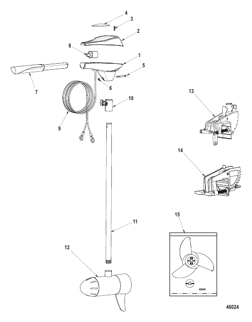 Complete Trolling Motor 5-Speed, Design-I, Silver Column