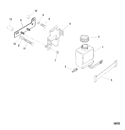Oil Reservoir Bottle And Bracket