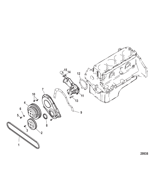 Cylinder Block Front Cover and Circulating Pump