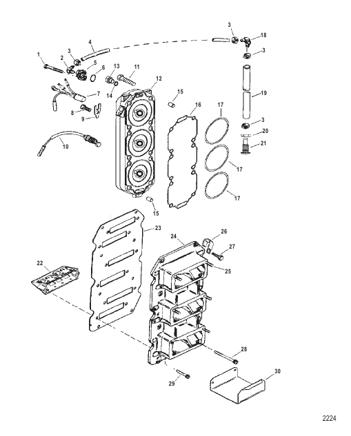 Reed Block And Cylinder Head