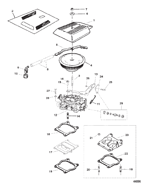 CARBURETOR AND THROTTLE LINKAGE