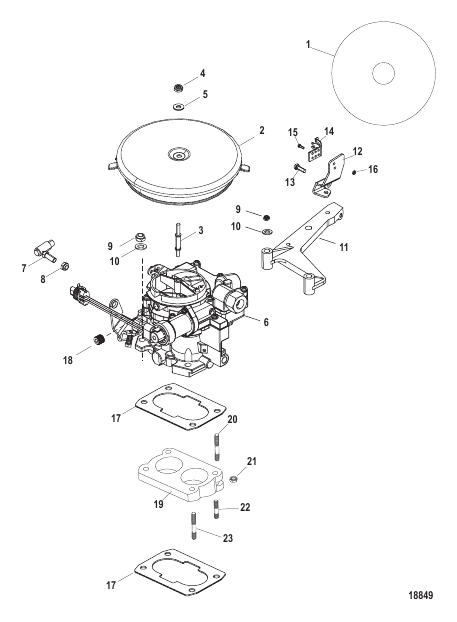 Carburetor and Throttle Linkage 2 Barrel