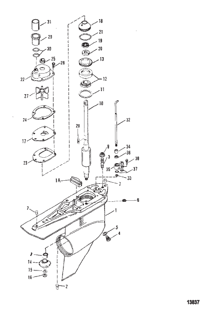 Gear Housing Driveshaft - Standard Rotation