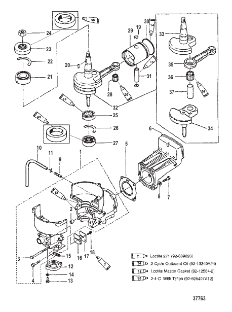 CYLINDER BLOCK, CRANKSHAFT AND PISTON