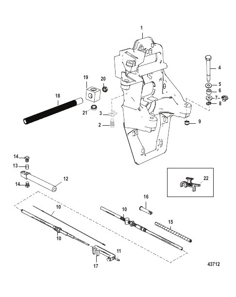 TRANSOM PLATE AND SHIFT CABLE