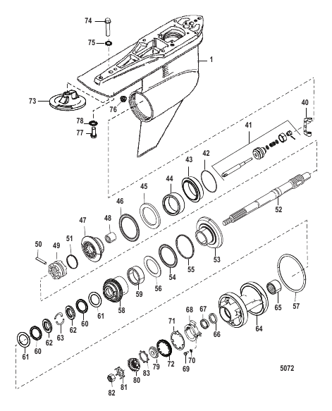 GEAR HOUSING (PROP SHAFT)(COUNTER ROTATION)