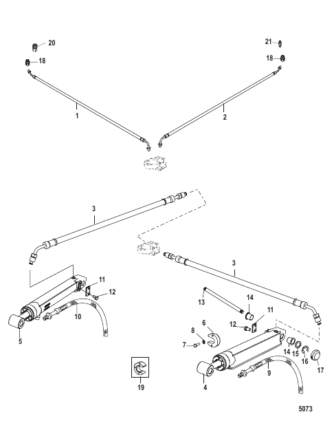 TRIM CYLINDERS AND HYDRAULIC HOSES
