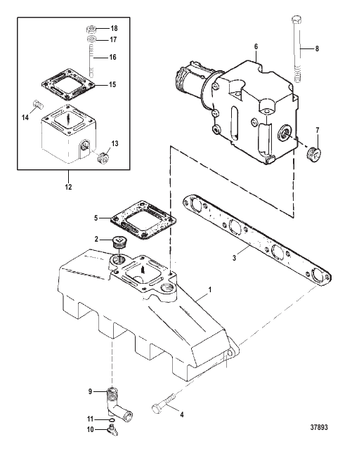 EXHAUST MANIFOLD AND EXHAUST ELBOW (7.4L BRAVO)