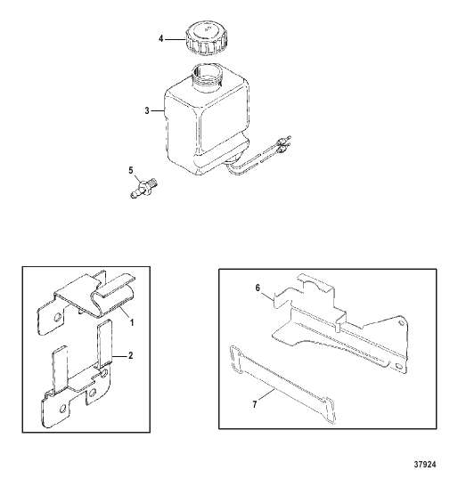 OIL RESERVOIR BOTTLE AND BRACKET